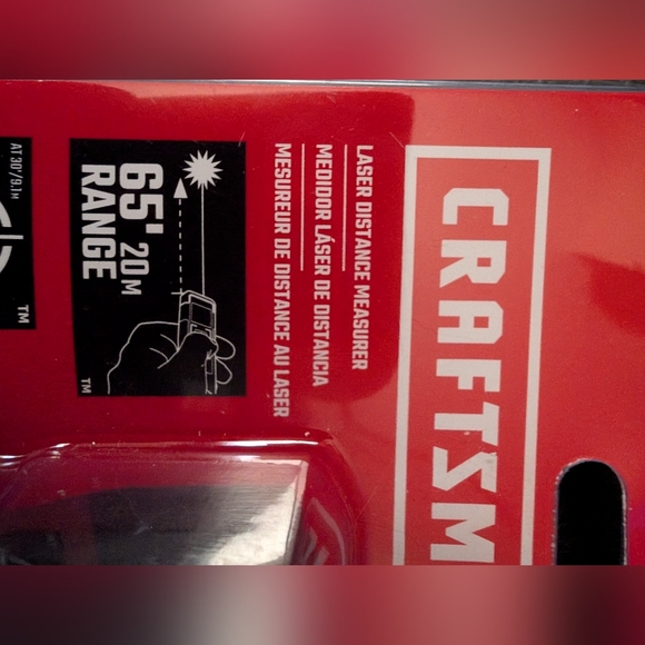 Craftsman Red Laser Distance Measurer - Compact Precision Tool - Picture 2 of 5